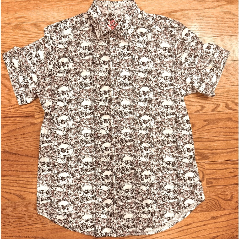 Robert Graham designer shirt. Short sleeve, Size Small